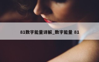 81 数字能量详解_数字能量 81