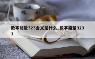 数字能量 323 含义是什么_数字能量 3231