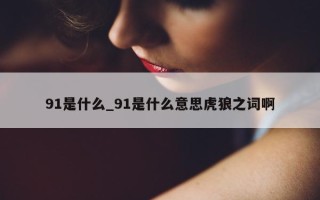 91 是什么_91 是什么意思虎狼之词啊