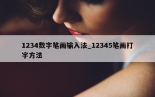 1234 数字笔画输入法_12345 笔画打字方法