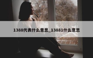 1388 代表什么意思_13881 什么意思