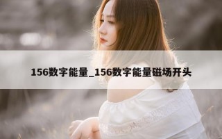 156 数字能量_156 数字能量磁场开头