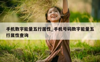 手机数字能量五行属性_手机号码数字能量五行属性查询