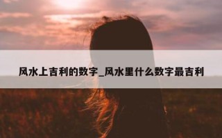 风水上吉利的数字_风水里什么数字最吉利