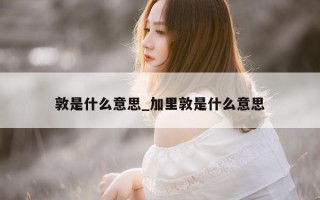 敦是什么意思_加里敦是什么意思