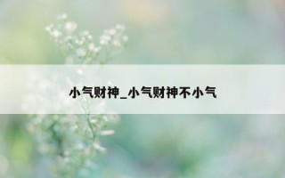 小气财神_小气财神不小气