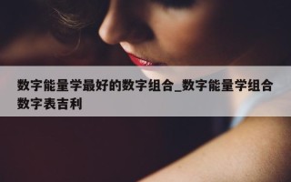 数字能量学最好的数字组合_数字能量学组合数字表吉利