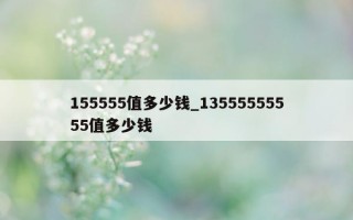 155555 值多少钱_13555555555 值多少钱