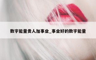 数字能量贵人加事业_事业好的数字能量