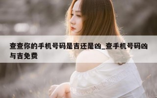 查查你的手机号码是吉还是凶_查手机号码凶与吉免费