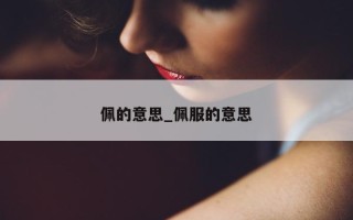 佩的意思_佩服的意思