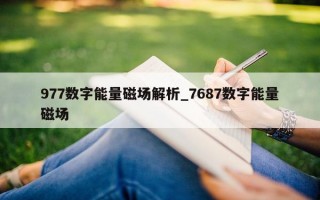 977 数字能量磁场解析_7687 数字能量磁场