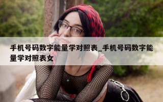 手机号码数字能量学对照表_手机号码数字能量学对照表女