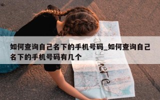 如何查询自己名下的手机号码_如何查询自己名下的手机号码有几个