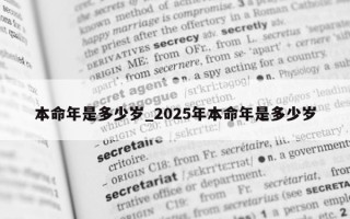 本命年是多少岁_2025 年本命年是多少岁