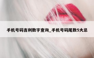 手机号码吉利数字查询_手机号码尾数 5 大忌