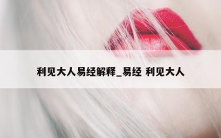 利见大人易经解释_易经 利见大人