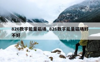 826 数字能量磁场_826 数字能量磁场好不好