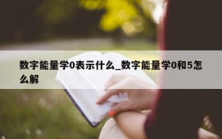 数字能量学 0 表示什么_数字能量学 0 和 5 怎么解