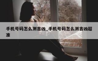 手机号码怎么测吉凶_手机号码怎么测吉凶超准