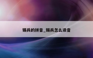 锡兵的拼音_锡兵怎么读音