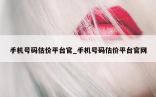 手机号码估价平台官_手机号码估价平台官网