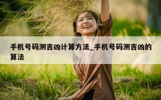 手机号码测吉凶计算方法_手机号码测吉凶的算法