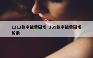 1212 数字能量磁场_139 数字能量磁场解读