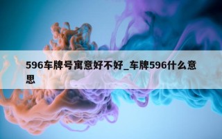 596 车牌号寓意好不好_车牌 596 什么意思