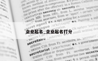 企业起名_企业起名打分