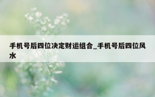 手机号后四位决定财运组合_手机号后四位风水