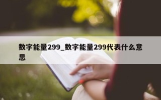 数字能量 299_数字能量 299 代表什么意思