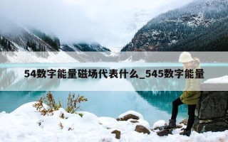 54 数字能量磁场代表什么_545 数字能量