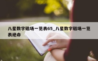 八星数字磁场一览表 65_八星数字磁场一览表绝命