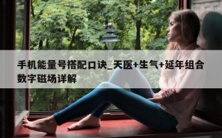 手机能量号搭配口诀_天医 + 生气 + 延年组合数字磁场详解