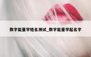 数字能量学姓名测试_数字能量学起名字