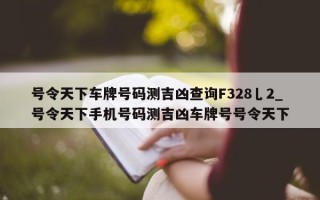 号令天下车牌号码测吉凶查询 F328 乚 2_号令天下手机号码测吉凶车牌号号令天下