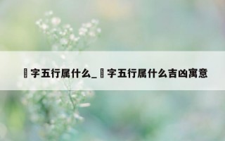 燚字五行属什么_燚字五行属什么吉凶寓意