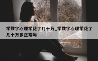 学数字心理学花了几十万_学数字心理学花了几十万多正常吗