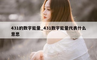 431 的数字能量_431 数字能量代表什么意思