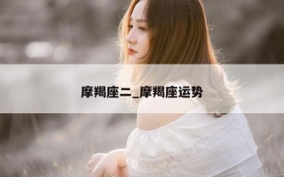 摩羯座二_摩羯座运势