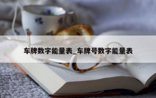 车牌数字能量表_车牌号数字能量表