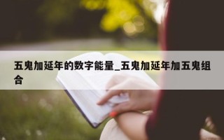 五鬼加延年的数字能量_五鬼加延年加五鬼组合