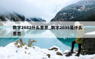 数字 2682 什么意思_数字 2698 是什么意思