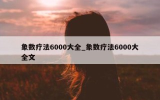 象数疗法 6000 大全_象数疗法 6000 大全文