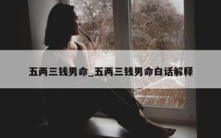 五两三钱男命_五两三钱男命白话解释