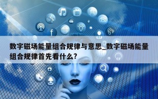 数字磁场能量组合规律与意思_数字磁场能量组合规律首先看什么?