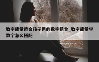 数字能量适合孩子用的数字组合_数字能量学数字怎么搭配