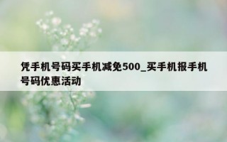 凭手机号码买手机减免 500_买手机报手机号码优惠活动