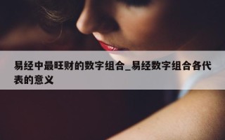 易经中最旺财的数字组合_易经数字组合各代表的意义